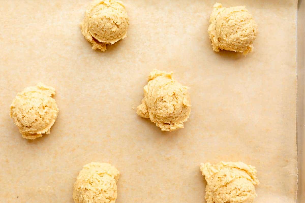 cookie dough scooped into balls