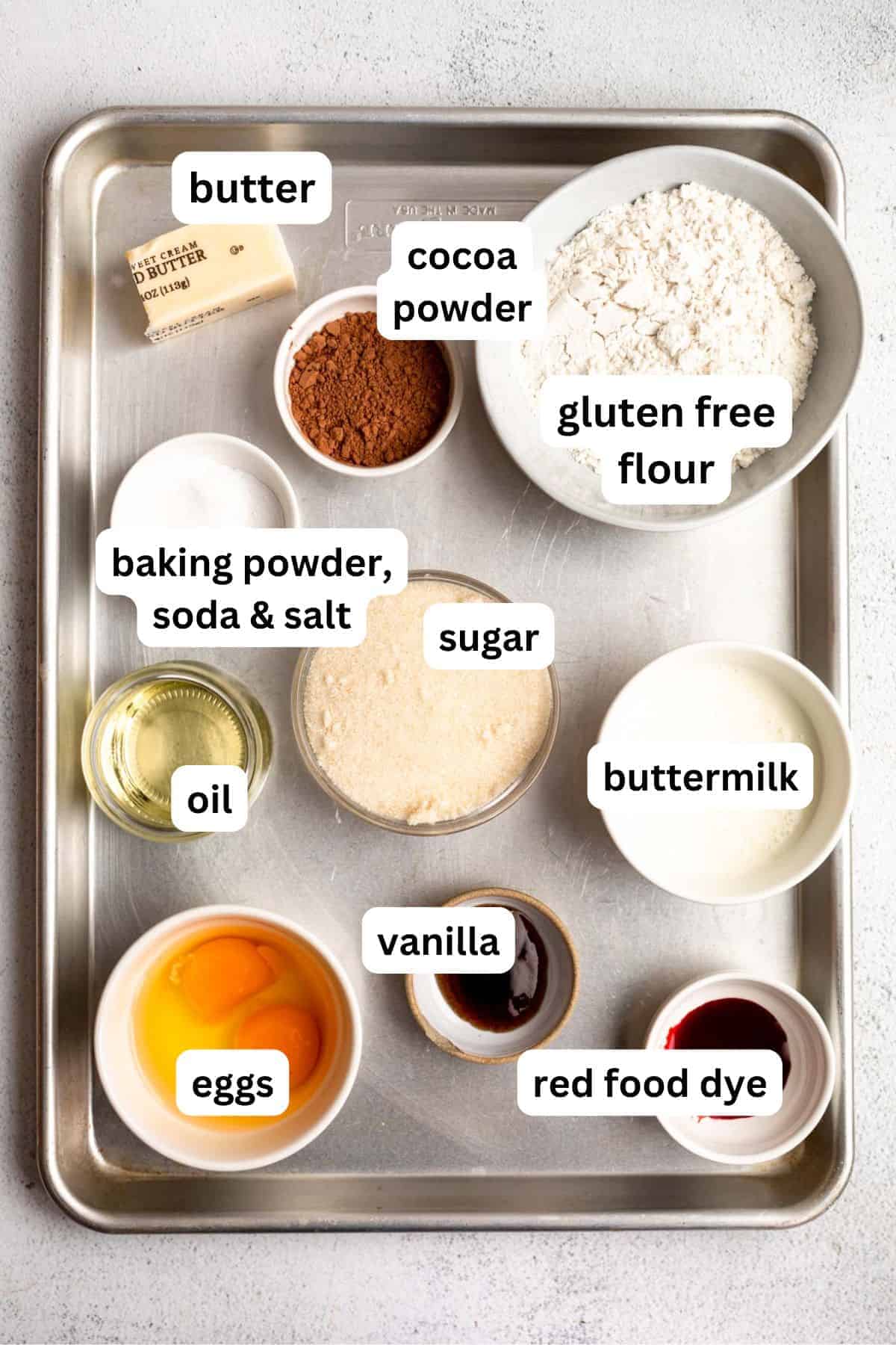 ingredients in bowls with labels