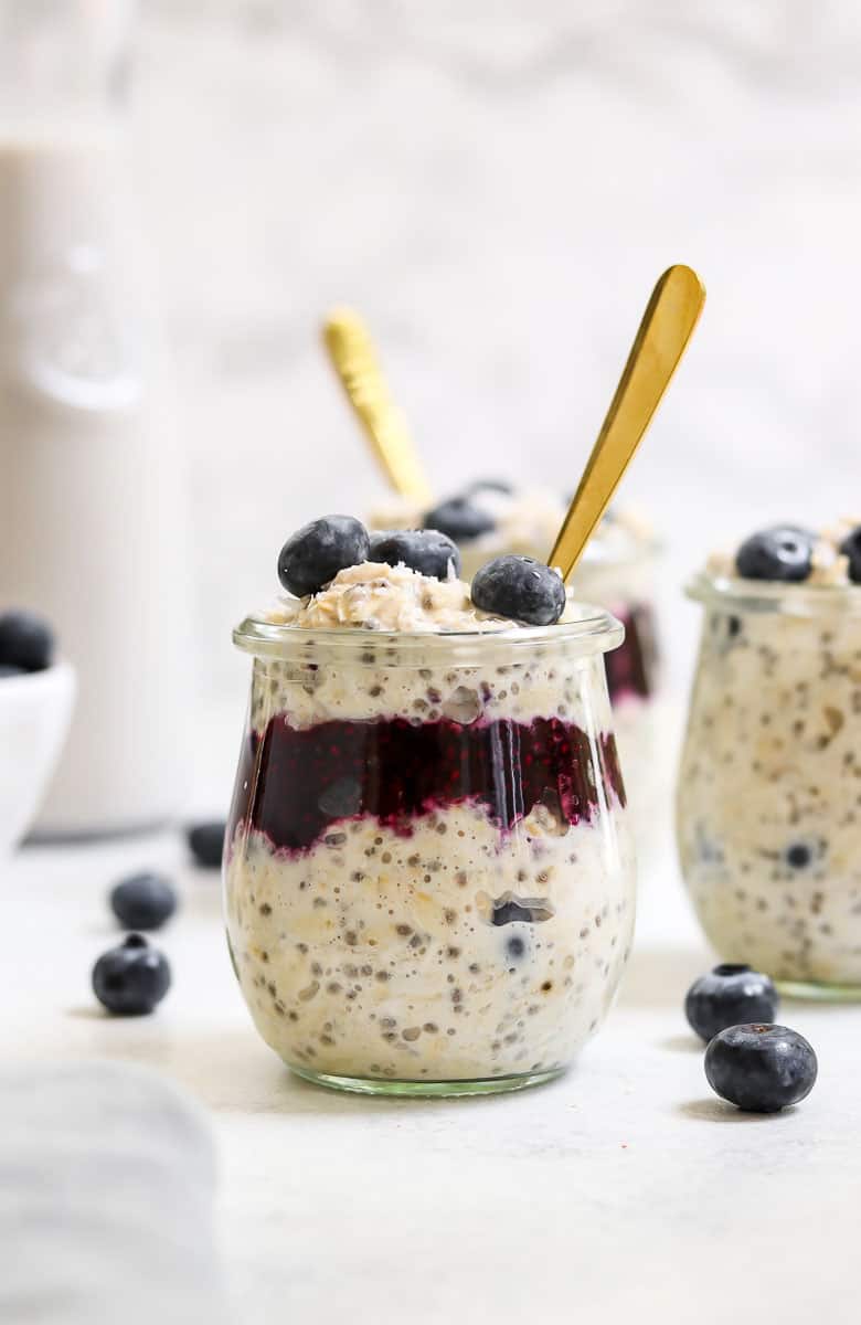 Blueberry Overnight Oat Recipe (Gluten Free & Vegan) | Eat With Clarity