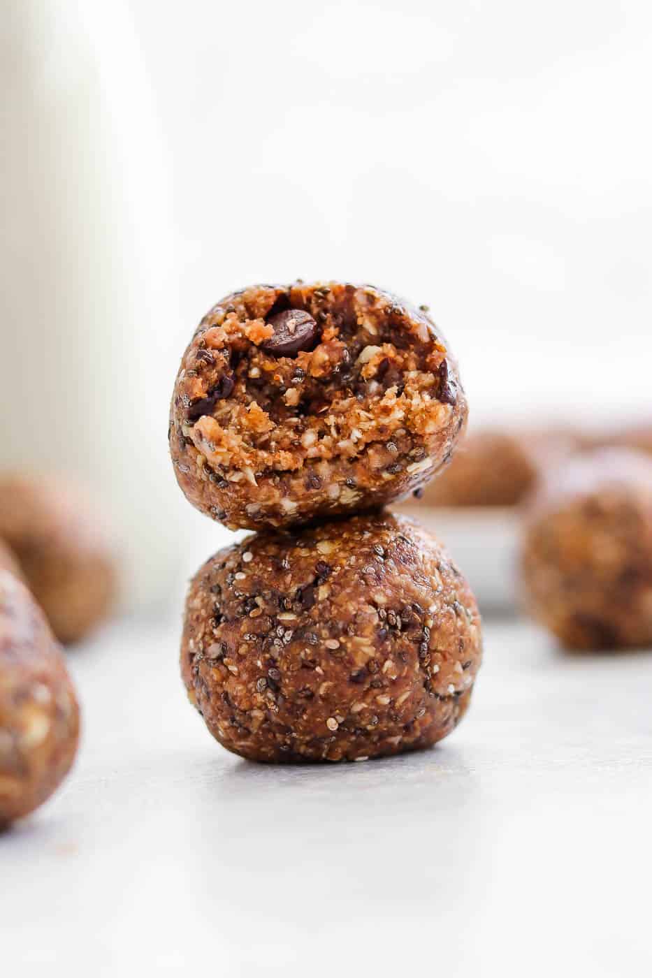 Two energy balls stacked on top of each other. 
