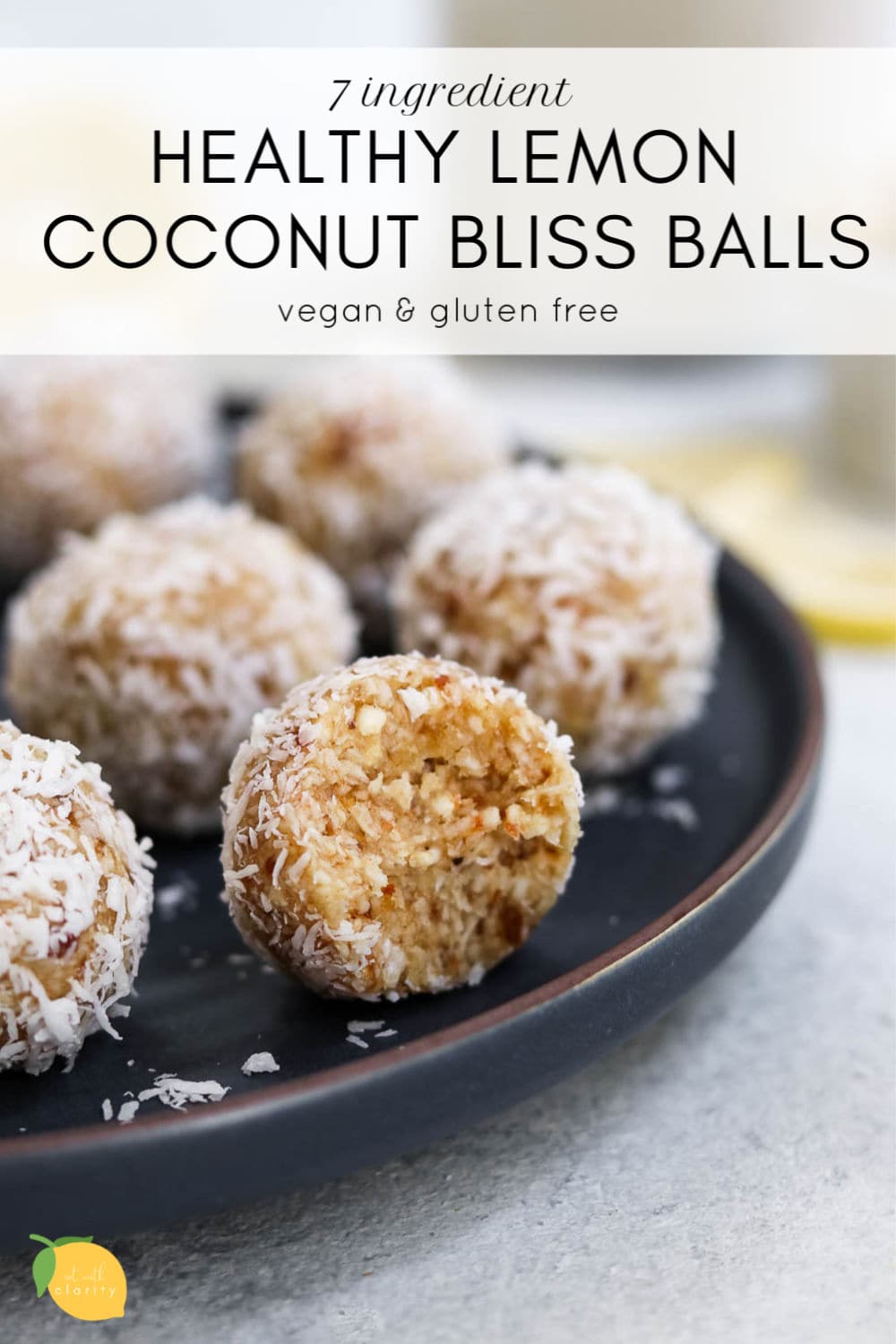 7 Ingredient Lemon Coconut Energy Balls | Eat With Clarity