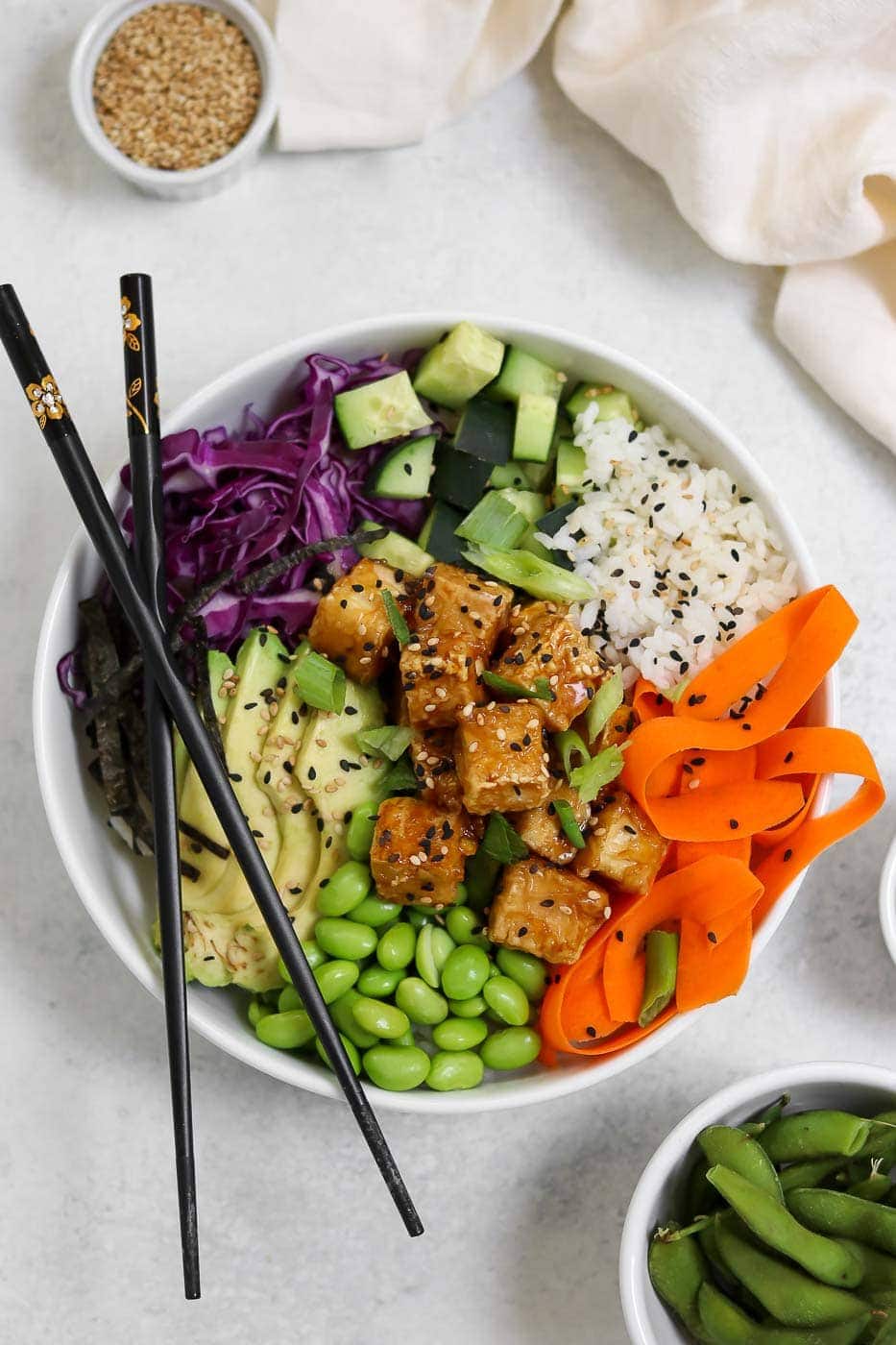 Vegan Poke Bowl with Teriyaki Tofu | Eat With Clarity