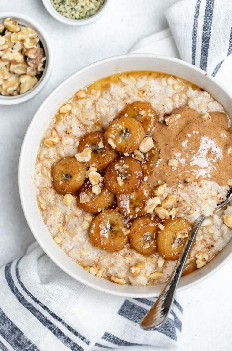 The Best Creamy Caramelized Banana Oatmeal | Eat With Clarity