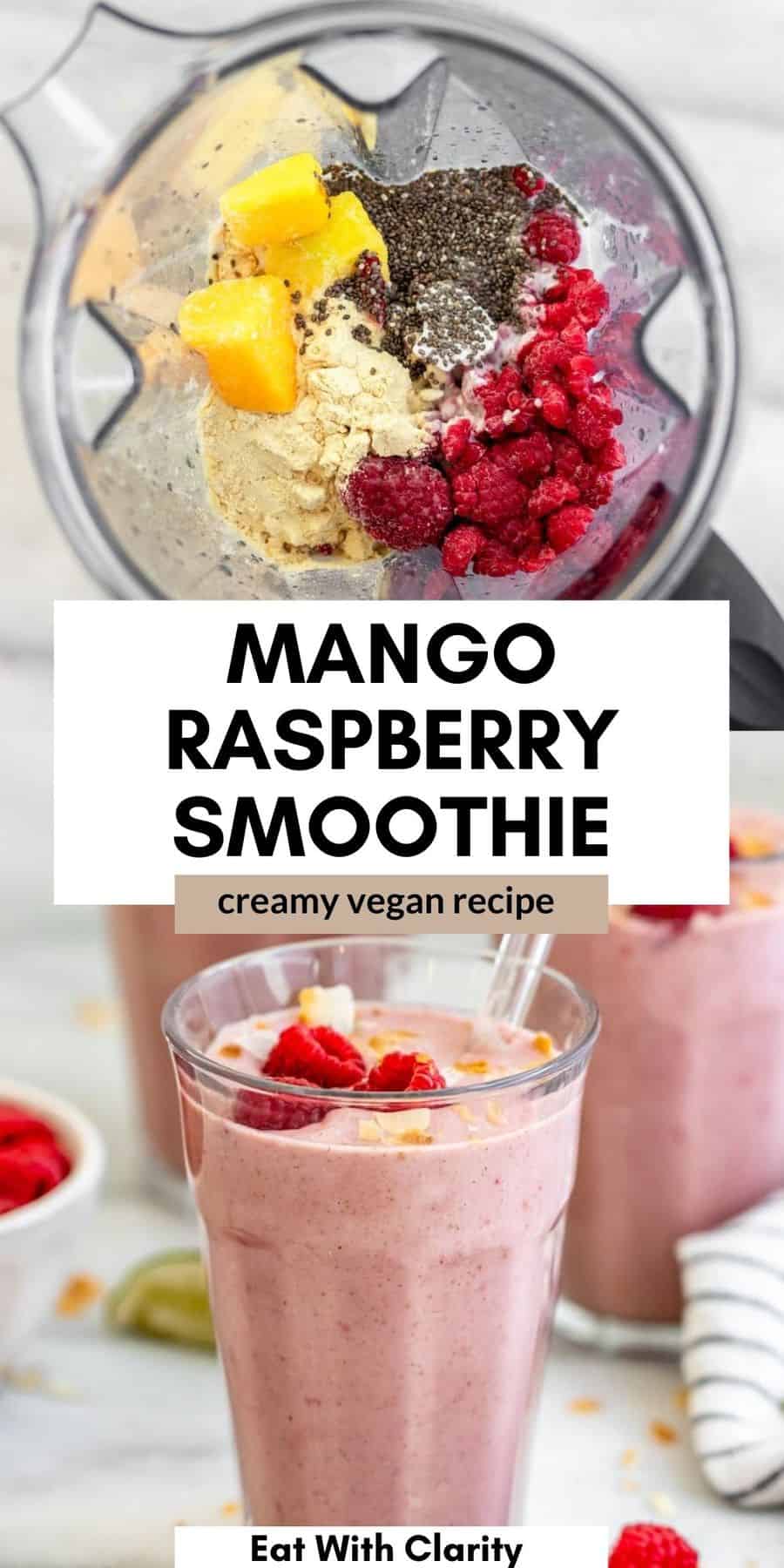Creamy Mango Raspberry Smoothie | Eat With Clarity