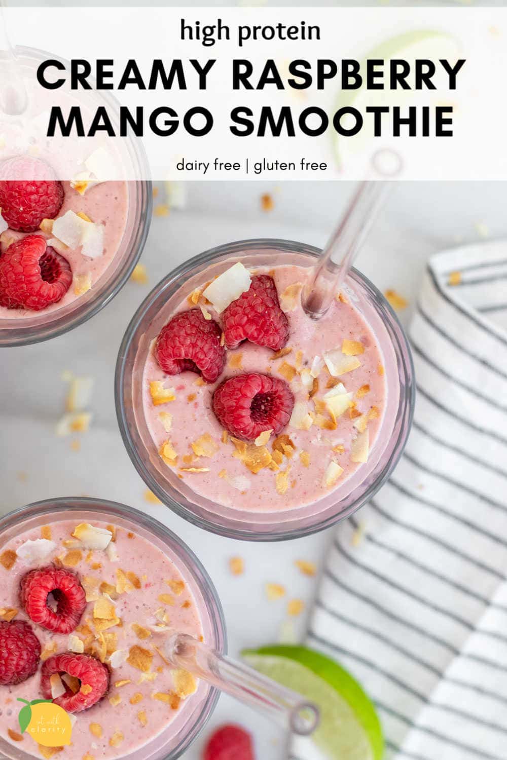 Dairy Free Mango Raspberry Smoothie | Eat With Clarity
