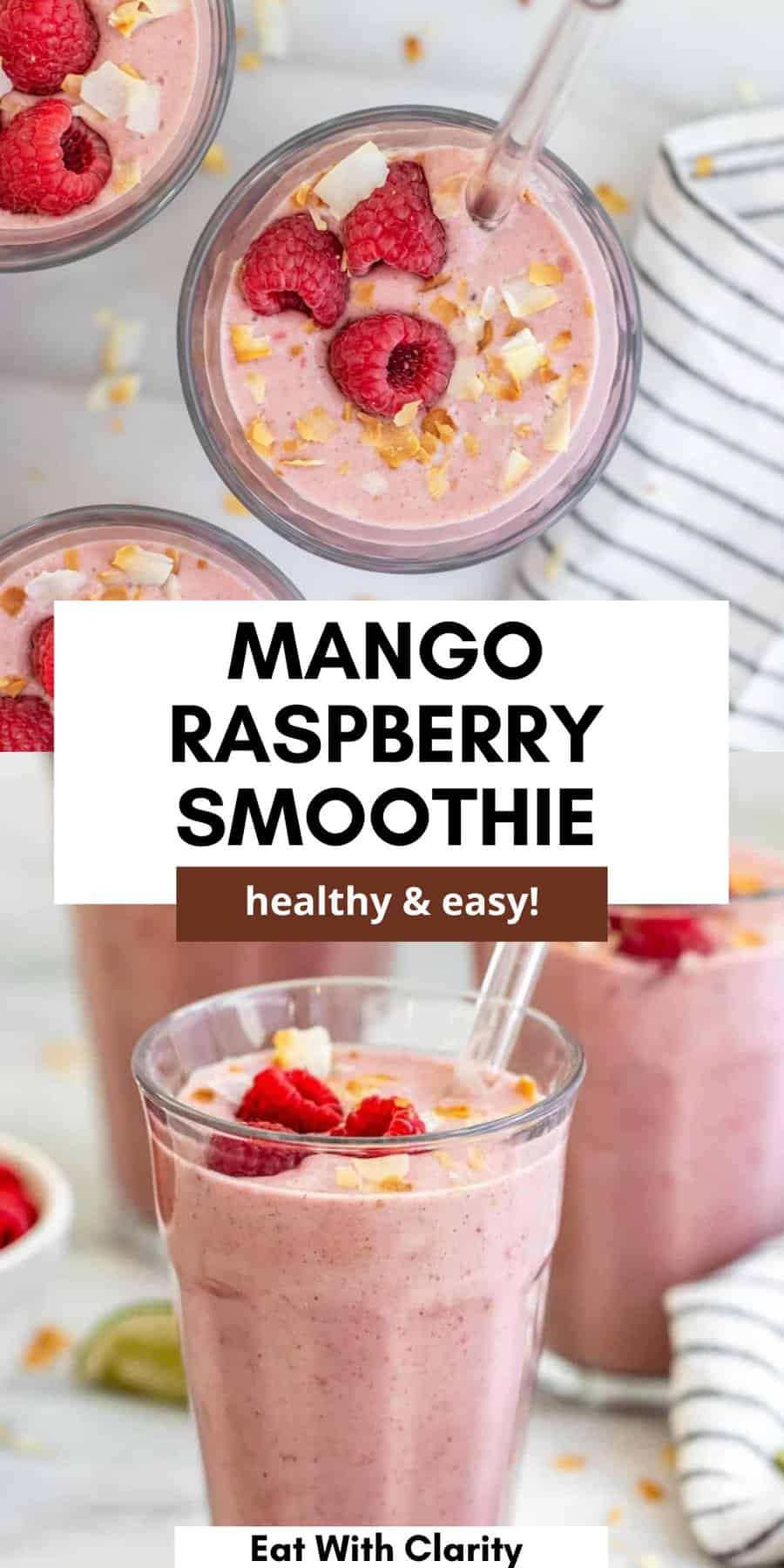 Mango Raspberry Smoothie - Eat With Clarity