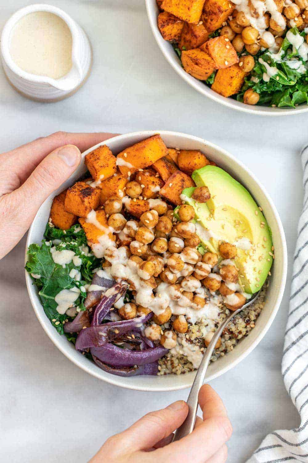 Sweet Potato Chickpea Buddha Bowl - Eat With Clarity