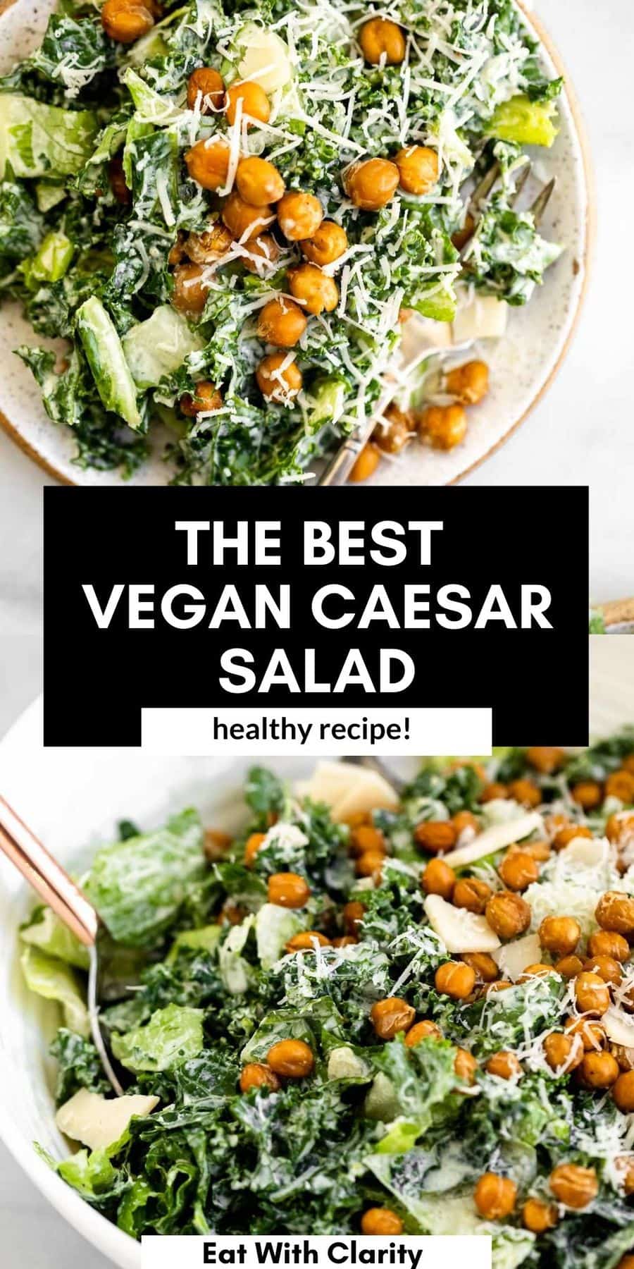 Healthy Vegan Kale Caesar Salad | Eat With Clarity