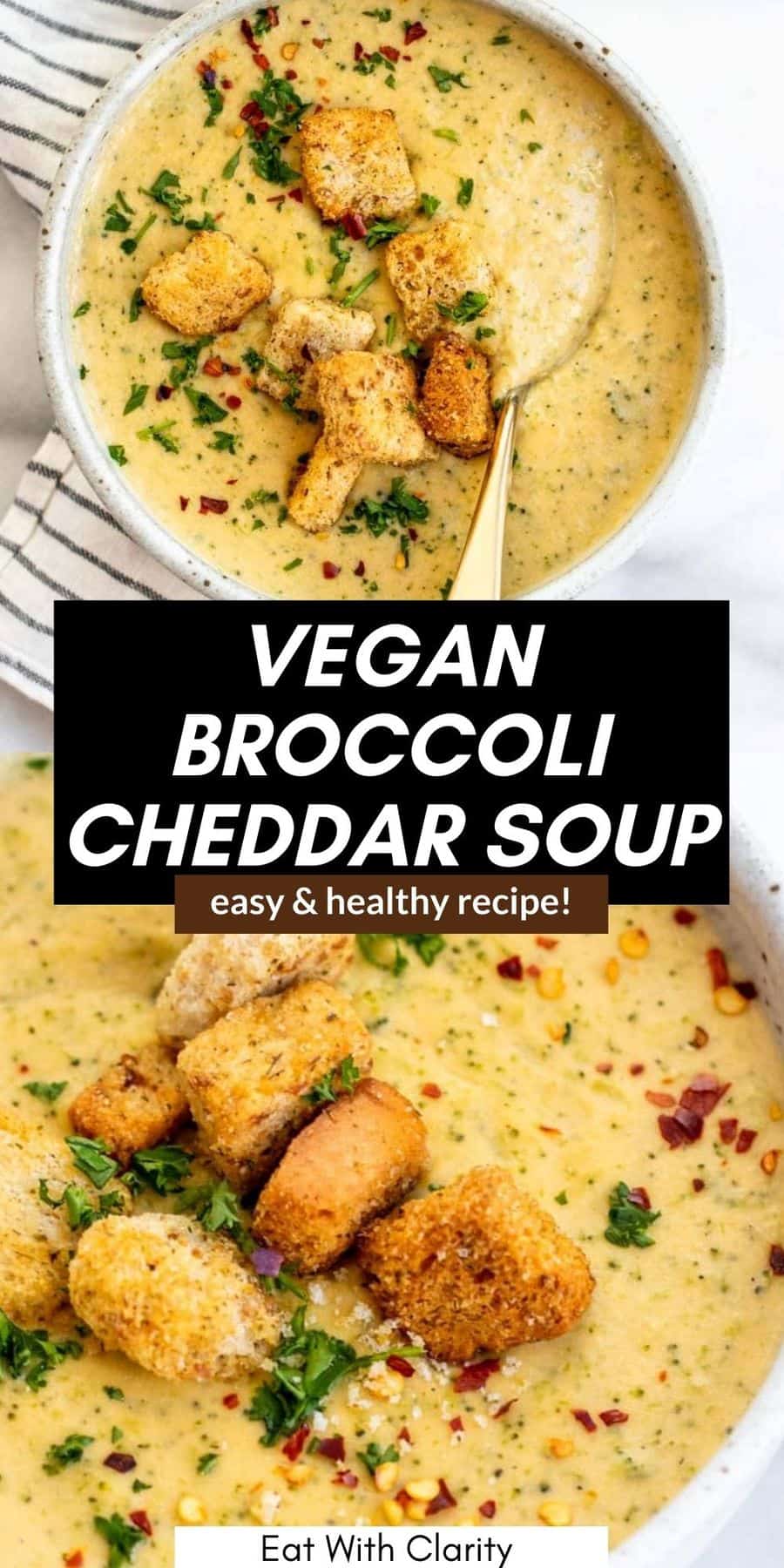 Vegan Broccoli Cheddar Soup | Eat With Clarity