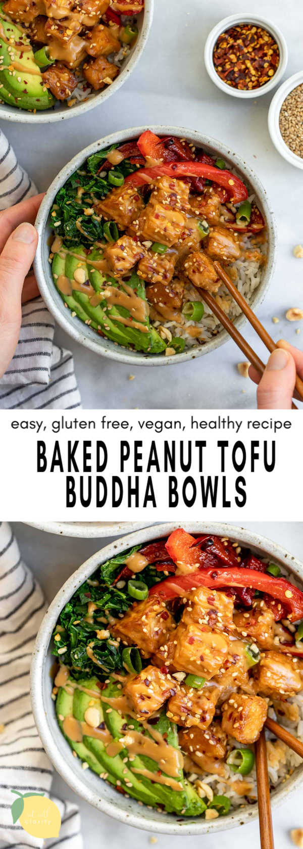 Crispy Baked Peanut Tofu Bowls | Eat With Clarity Buddha Bowls