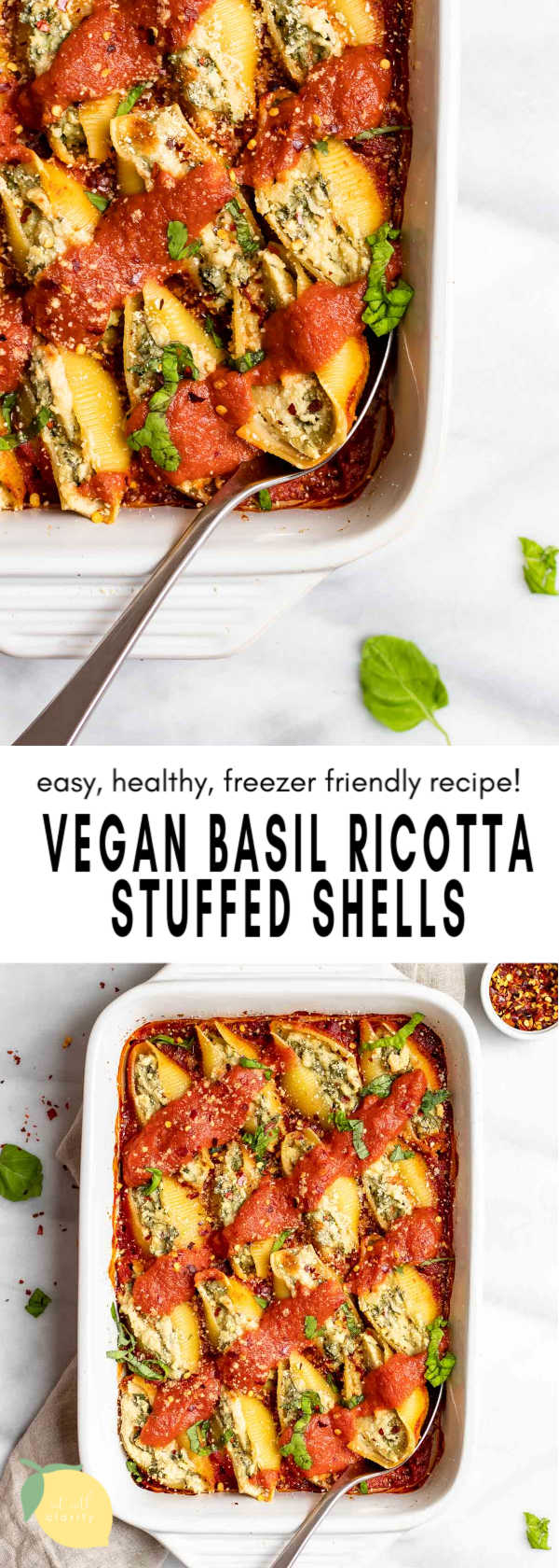 Vegan Stuffed Shells with Kale & Basil Ricotta | Eat With Clarity
