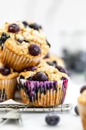 Vegan Blueberry Oatmeal Muffins