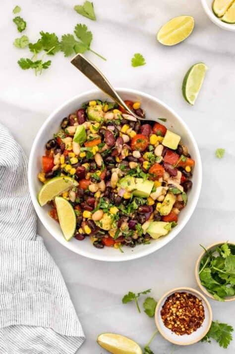 Mexican Inspired Three Bean Salad - Eat With Clarity