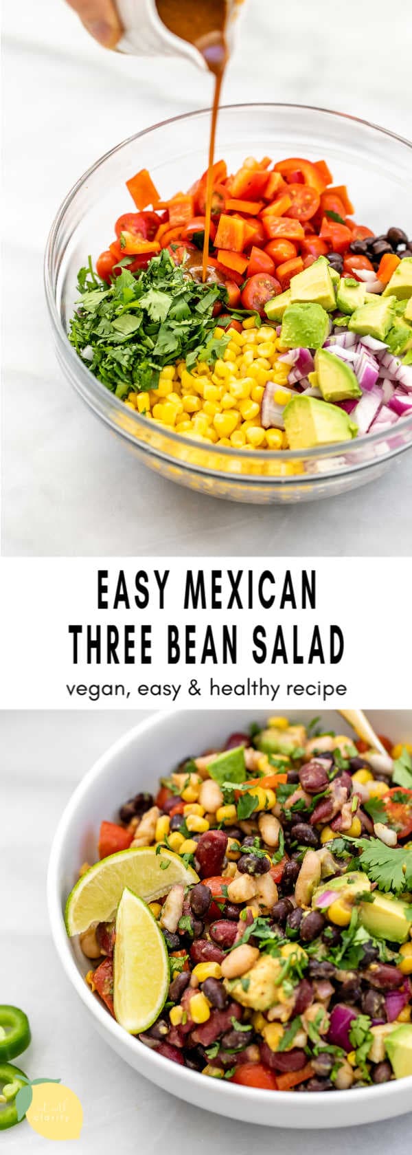 Mexican Inspired Three Bean Salad | Eat With Clarity Sides