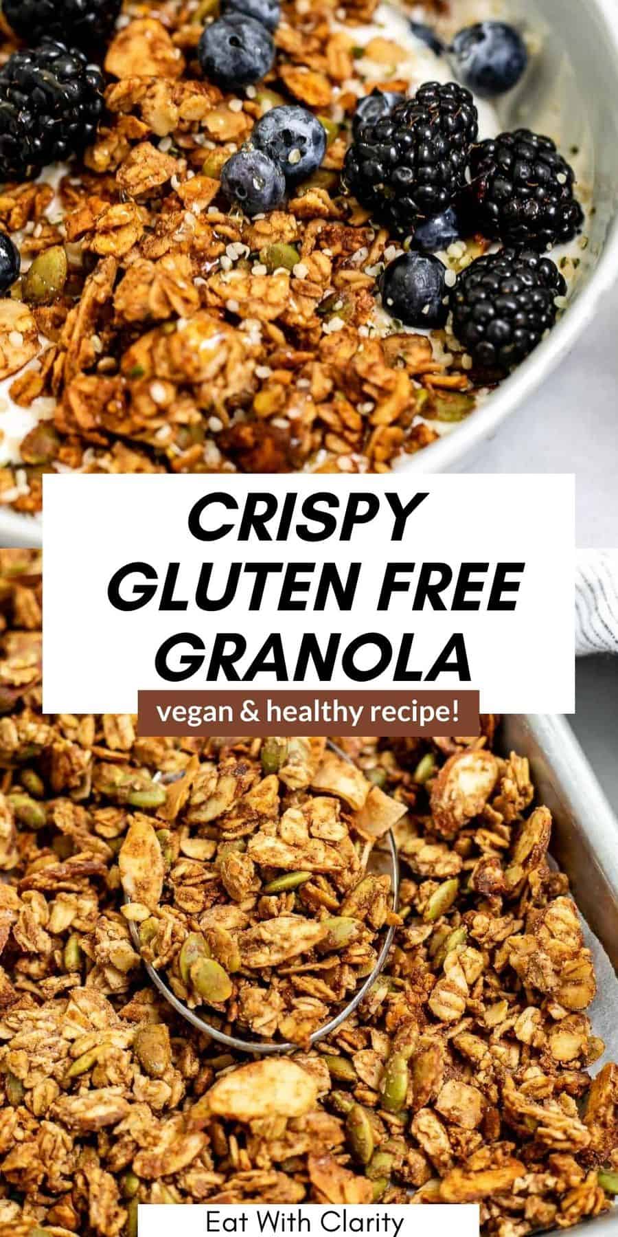 Crispy & Healthy Gluten Free Granola | Eat With Clarity Recipes