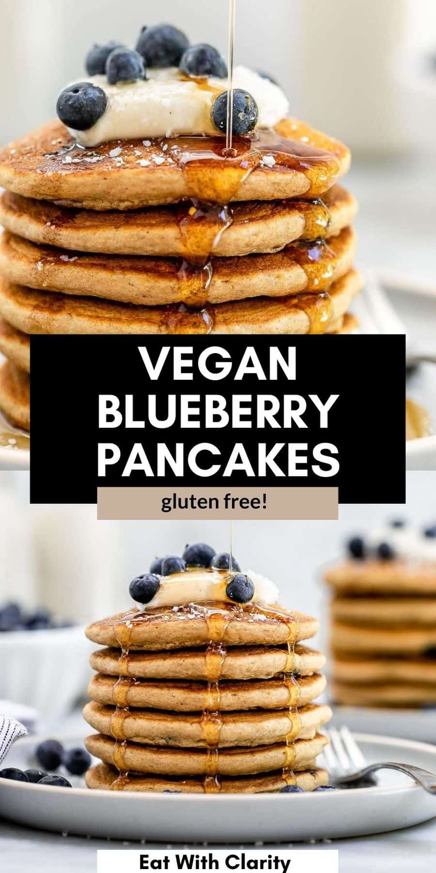 Fluffy Vegan Blueberry Pancakes (Gluten Free) | Eat With Clarity