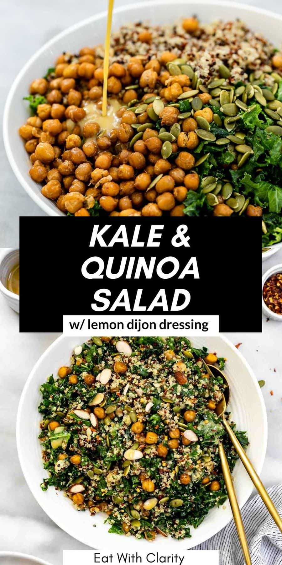 Kale Quinoa Salad & Lemon Dijon Dressing - Eat With Clarity