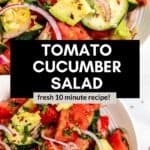 tomato cucumber and avocado salad pin
