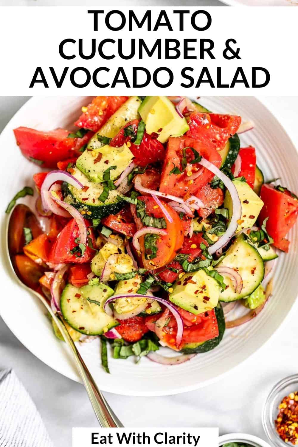Heirloom Tomato Cucumber & Avocado Salad - Eat With Clarity