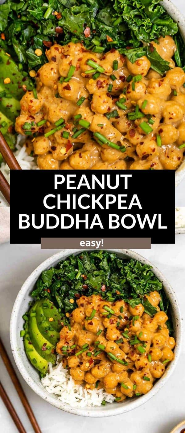 Peanut Chickpea Veggie Buddha Bowls - Eat With Clarity