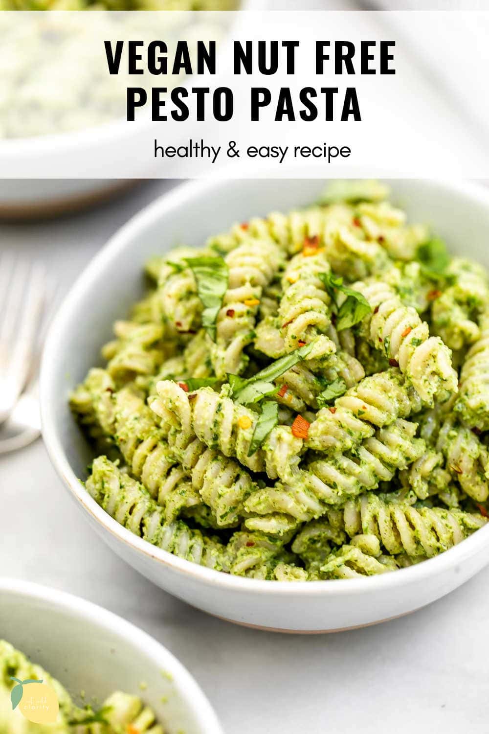 Nut Free Pesto Pasta (Vegan) | Eat With Clarity Recipes
