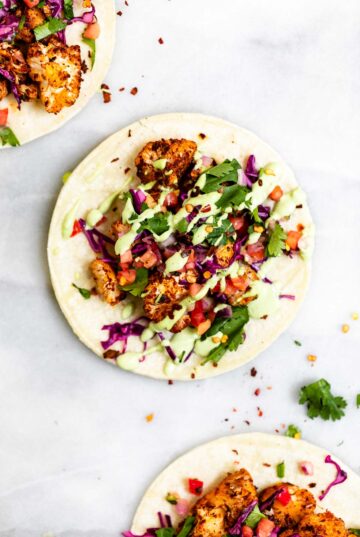 Cauliflower Tacos with Cilantro Lime Crema | Eat With Clarity