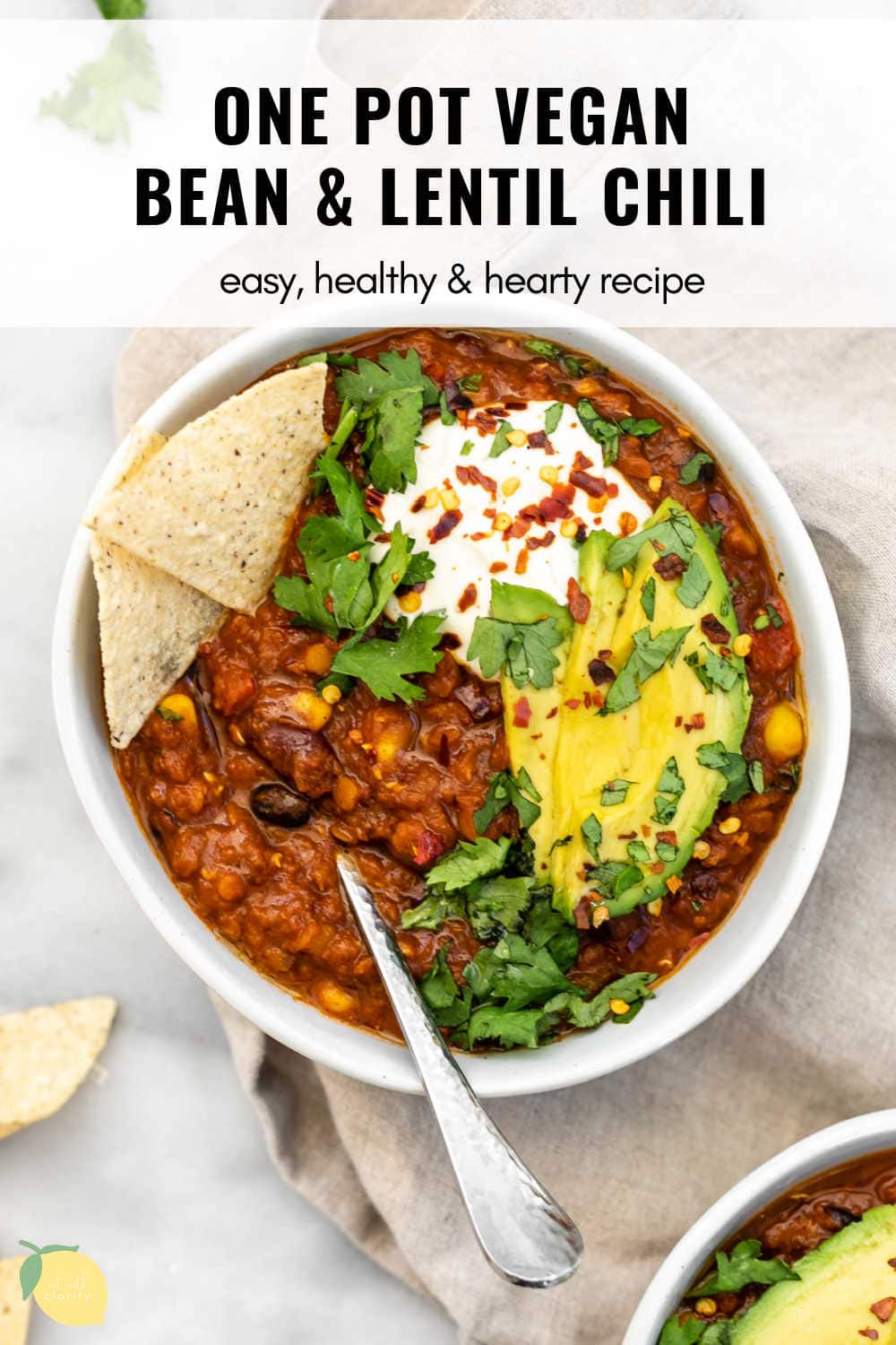 One Pot Vegan Lentil Chili | Eat With Clarity Mains