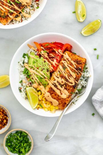 Baked Chili Lime Salmon Bowls | Eat With Clarity Mains