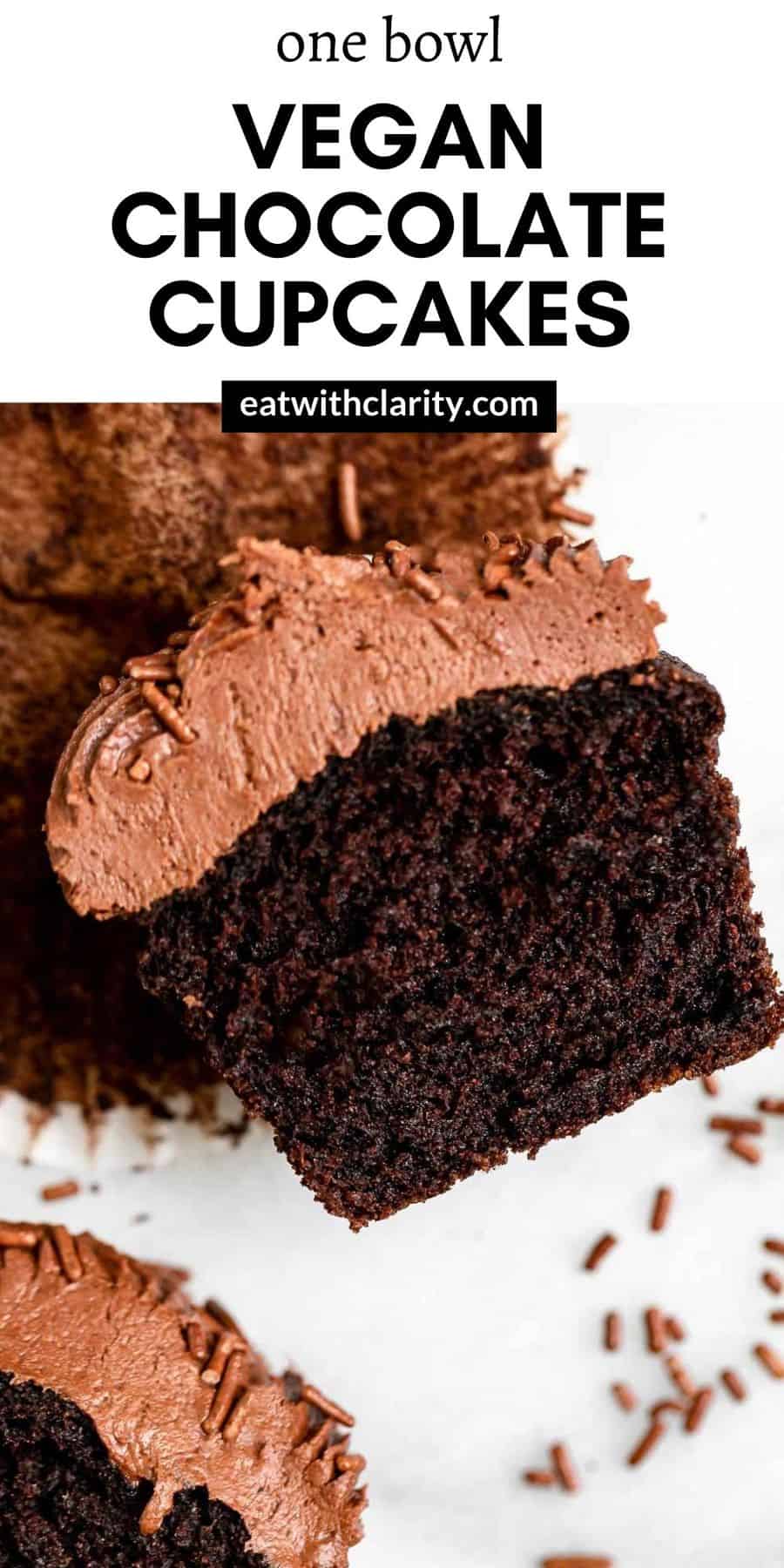 Vegan Chocolate Cupcakes (One Bowl Recipe!) | Eat With Clarity