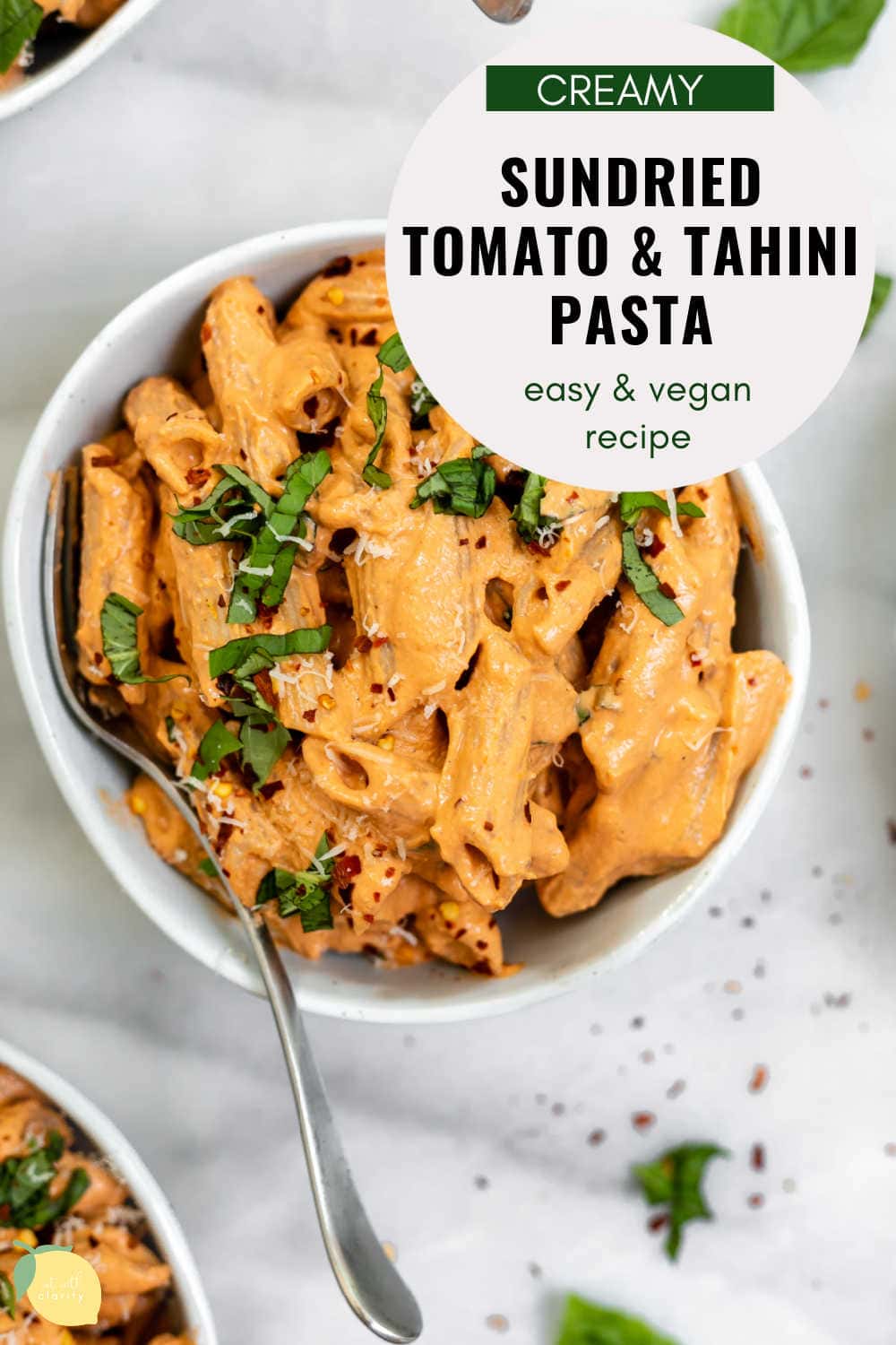 Sun-dried Tomato & Tahini Pasta | Eat With Clarity Recipes