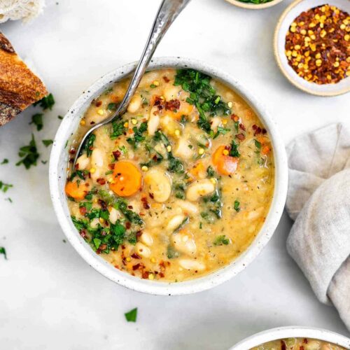 One Pot Tuscan White Bean Soup | Eat With Clarity Recipes