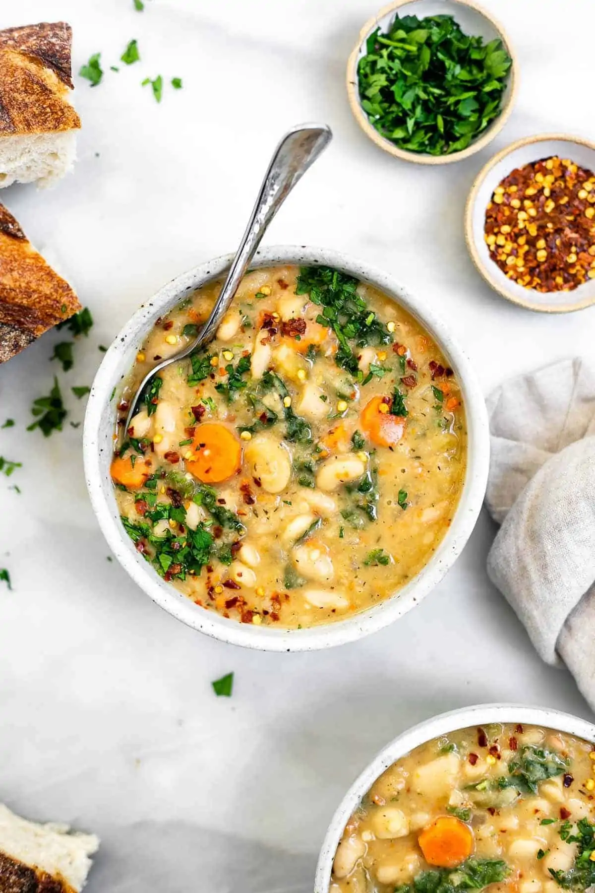Vegan Tuscan White Bean Soup - Back To School Dinner Ideas
