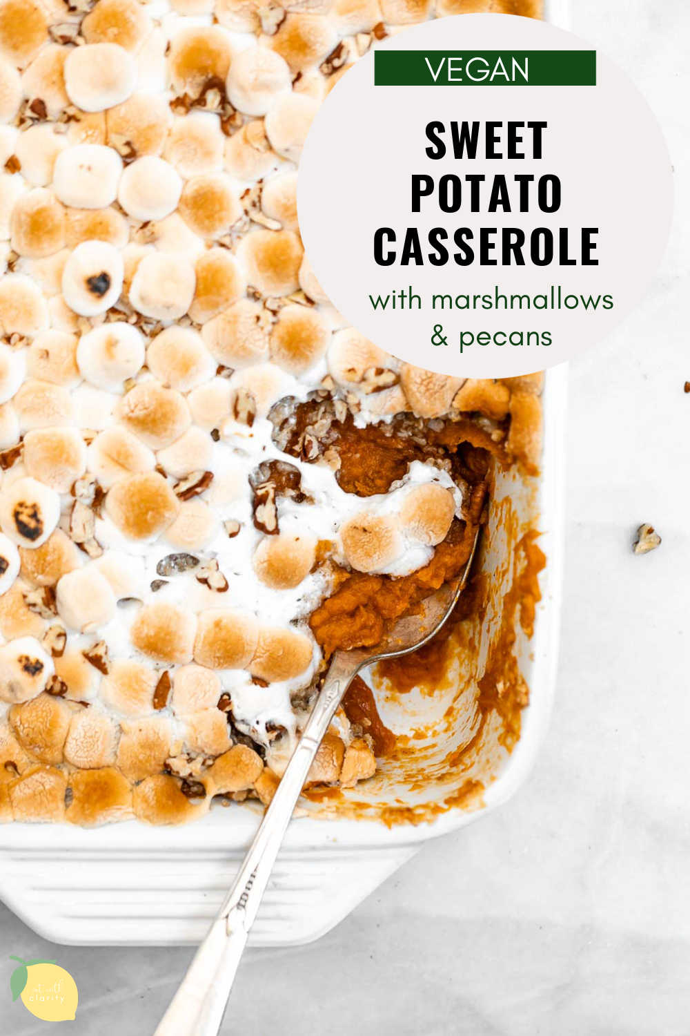 Easy Sweet Potato Casserole With Marshmallows | Eat With Clarity