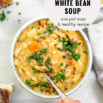 One Pot Tuscan White Bean Soup | Eat With Clarity Recipes
