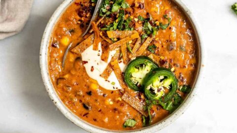 Instant Pot Vegan Tortilla Soup with Jackfruit - Plant Based