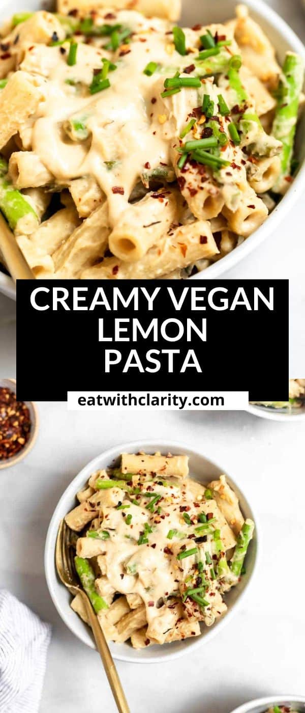 Vegan Lemon Asparagus Pasta - Eat With Clarity