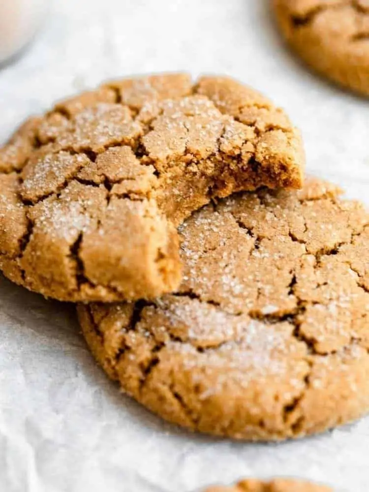 vegan peanut butter cookie with a bite taken out