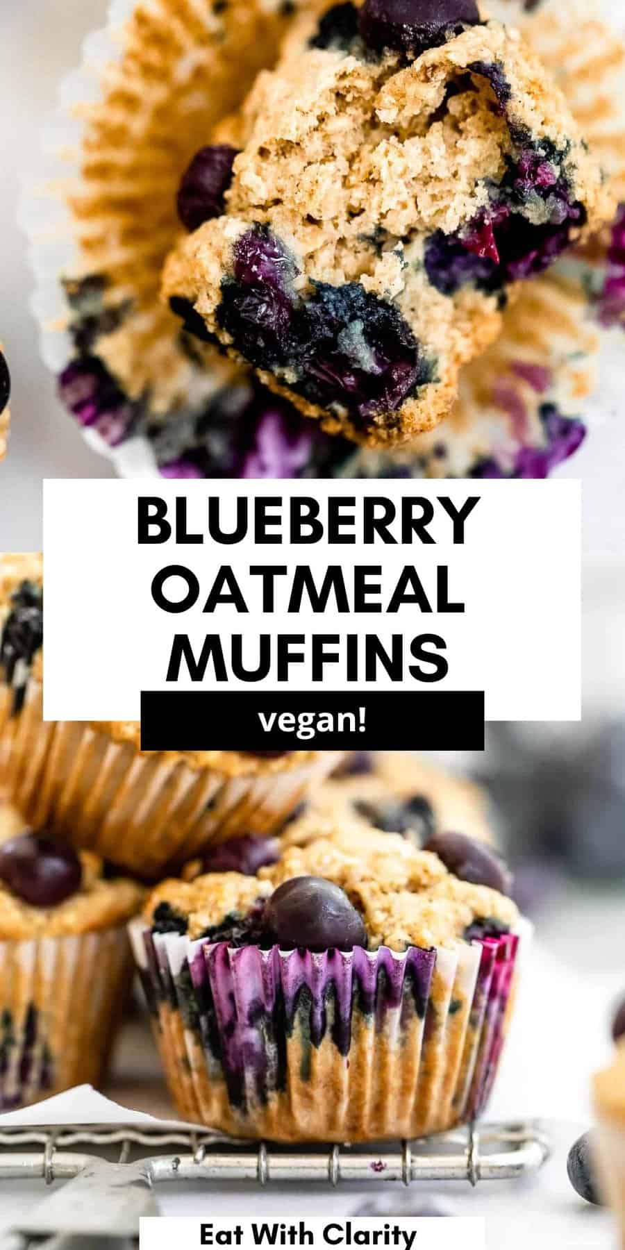 Vegan Blueberry Oatmeal Muffins - Eat With Clarity