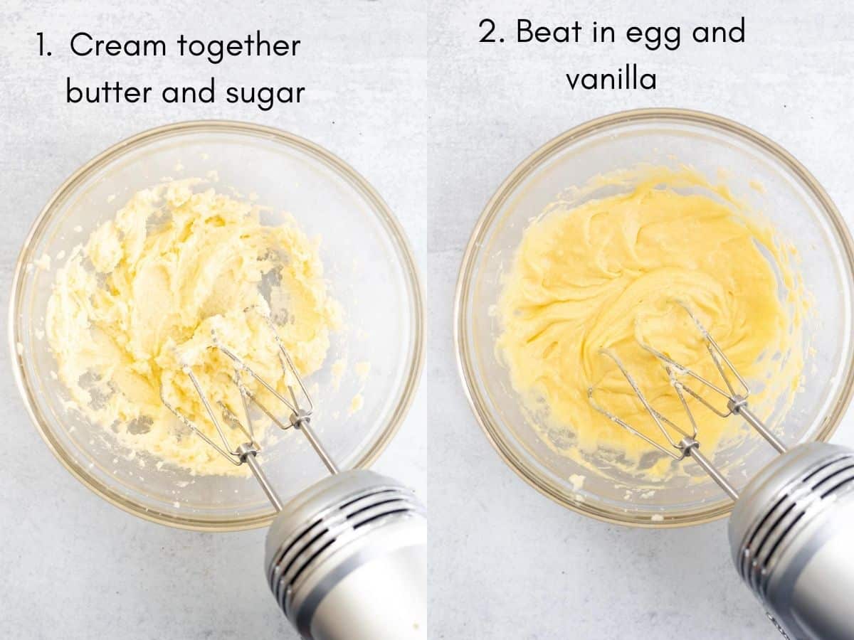 mixing together the butter and sugar