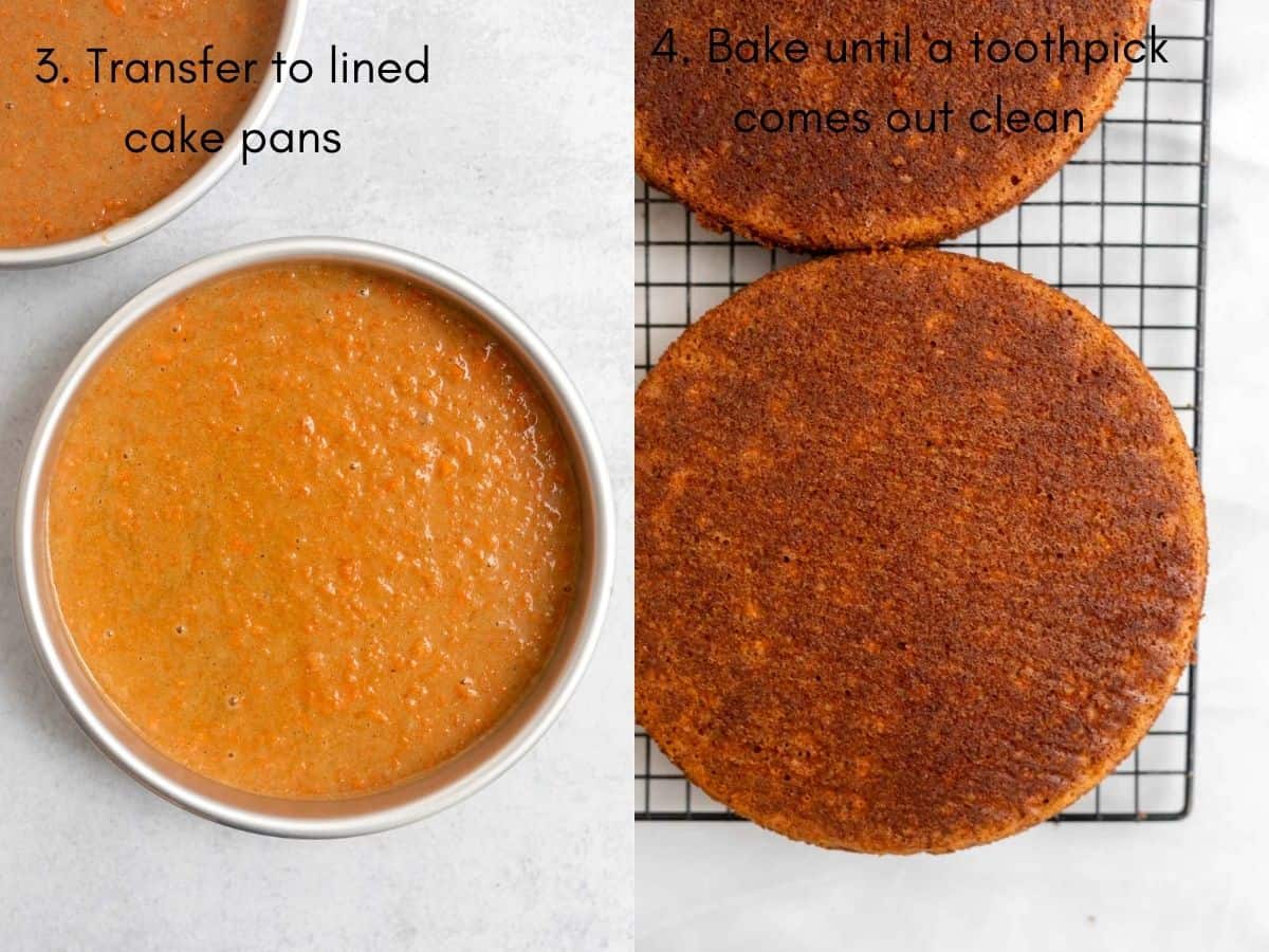 cake batter in pans