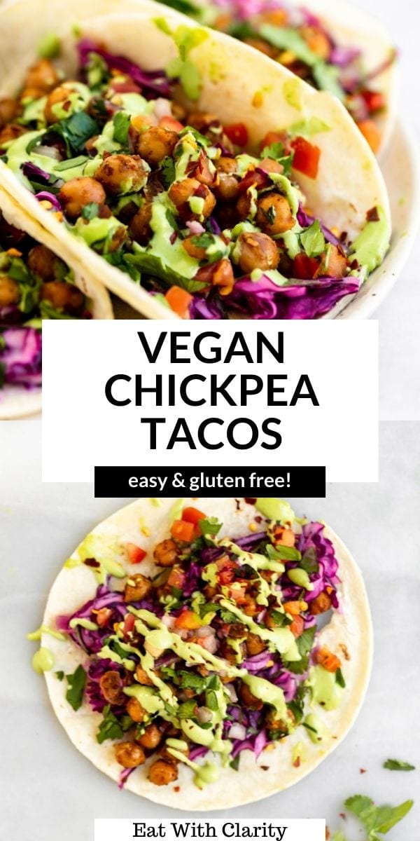 Easy Vegan Chickpea Tacos | Eat With Clarity Recipes