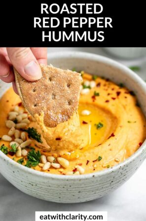 Roasted Red Pepper Hummus - Eat With Clarity
