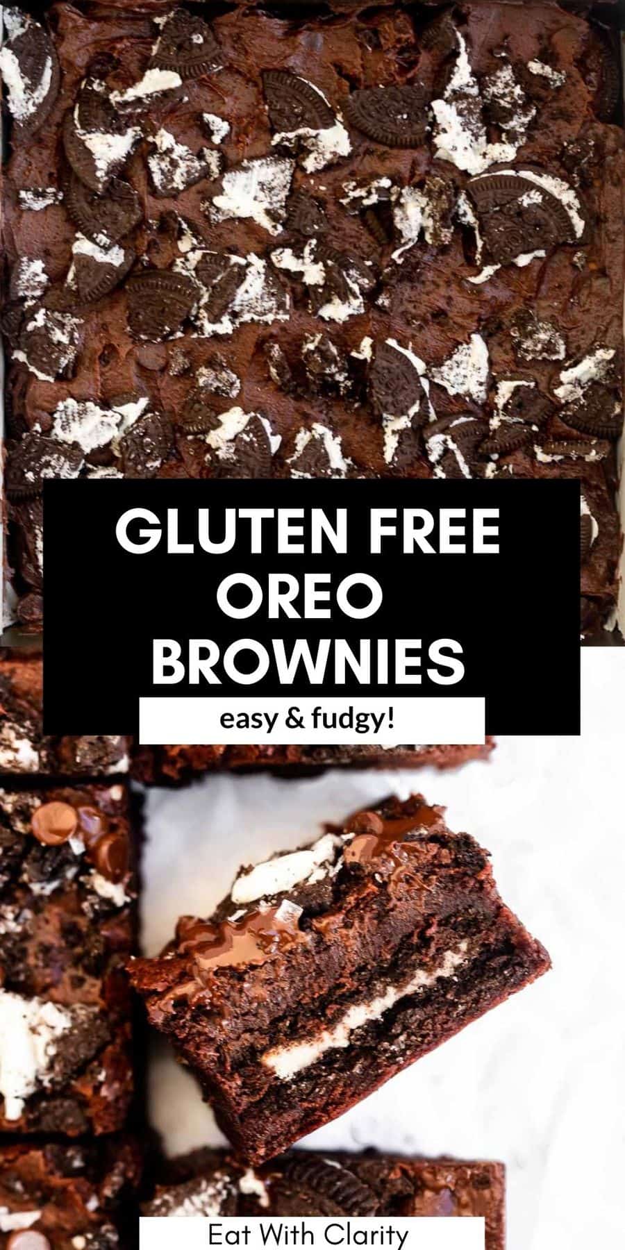 Fudgy Gluten Free Oreo Brownies | Eat With Clarity