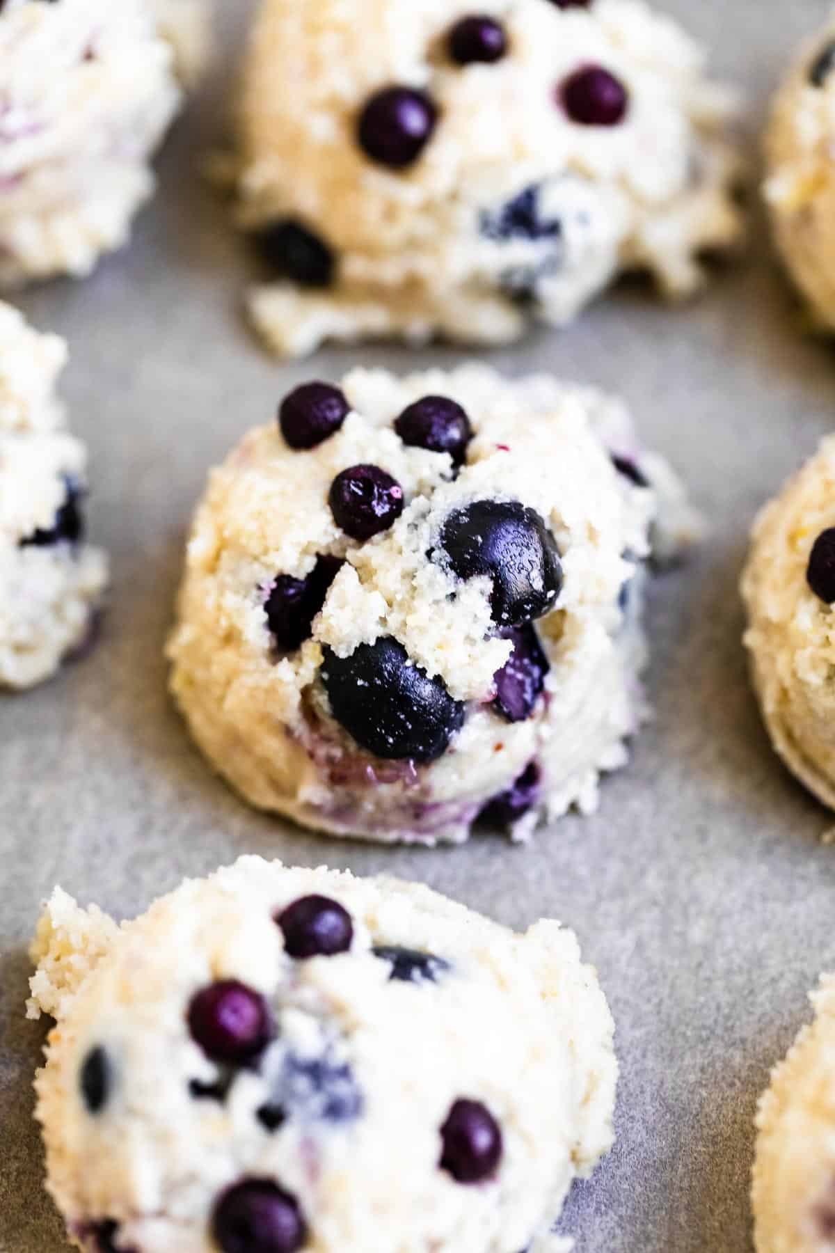 vegan lemon cookie dough scooped into balls