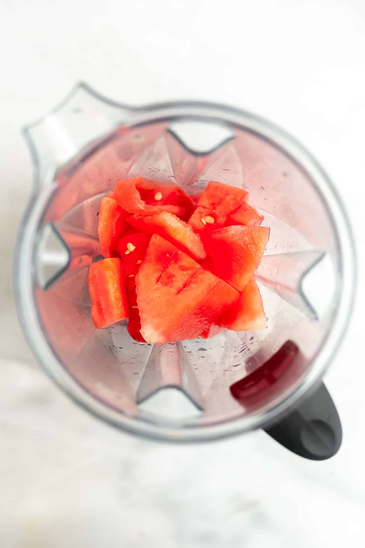 cubed watermelon in a blender