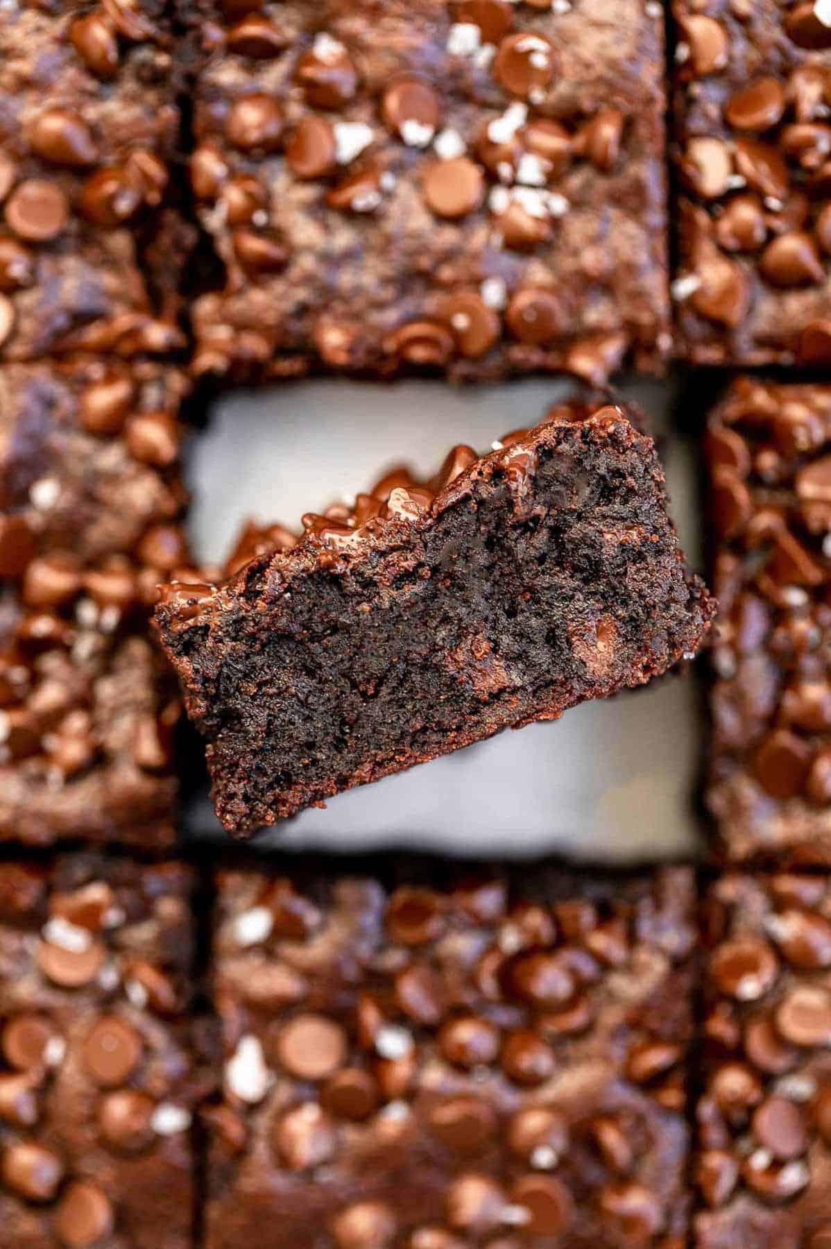almond flour brownies with fudgy center on parchment paper