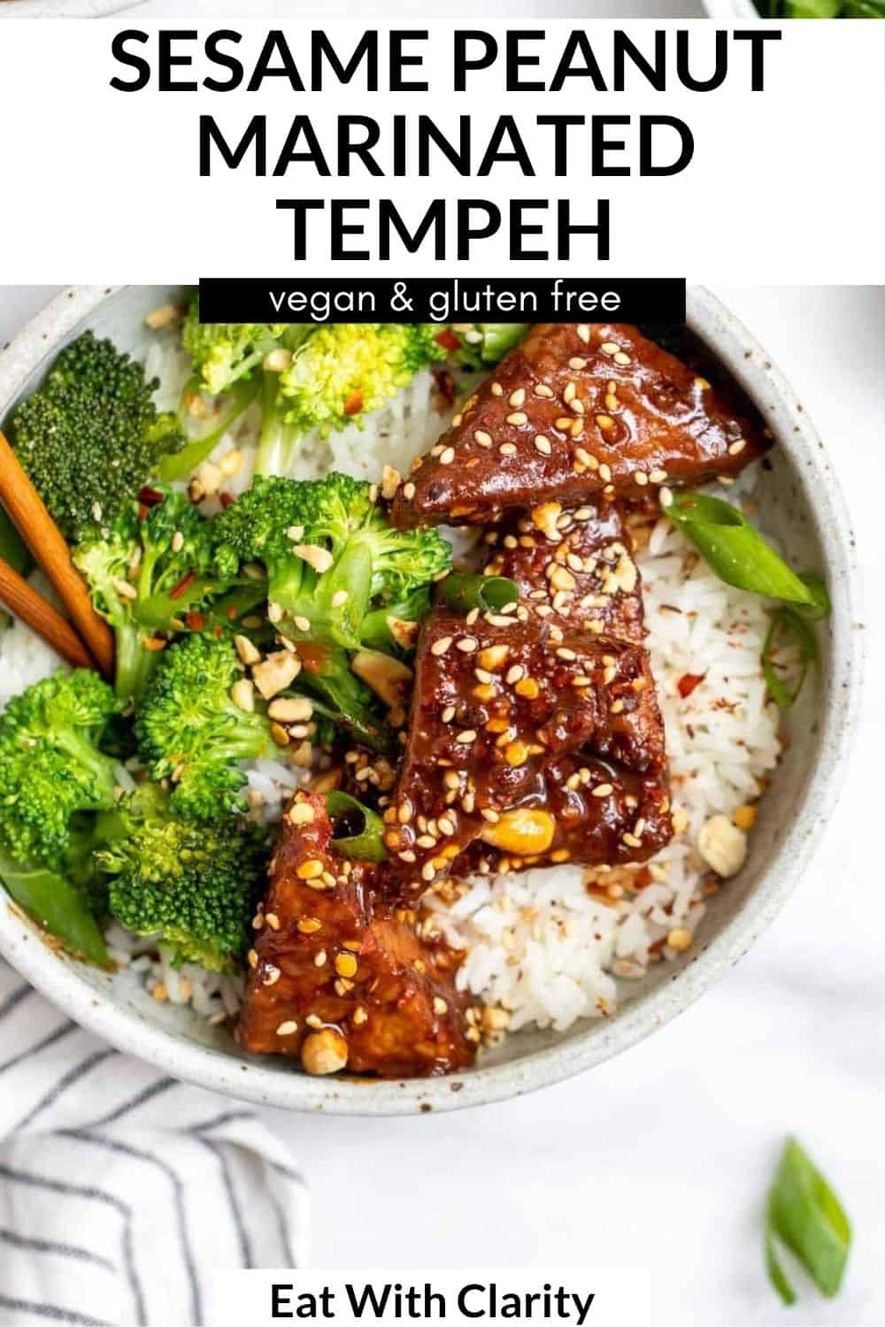 Marinated Sesame Peanut Tempeh | Eat With Clarity
