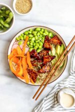 Vegan Sushi Bowl with Pan Fried Tofu - Eat With Clarity