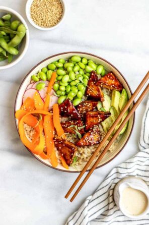 Vegan Sushi Bowl with Pan Fried Tofu
