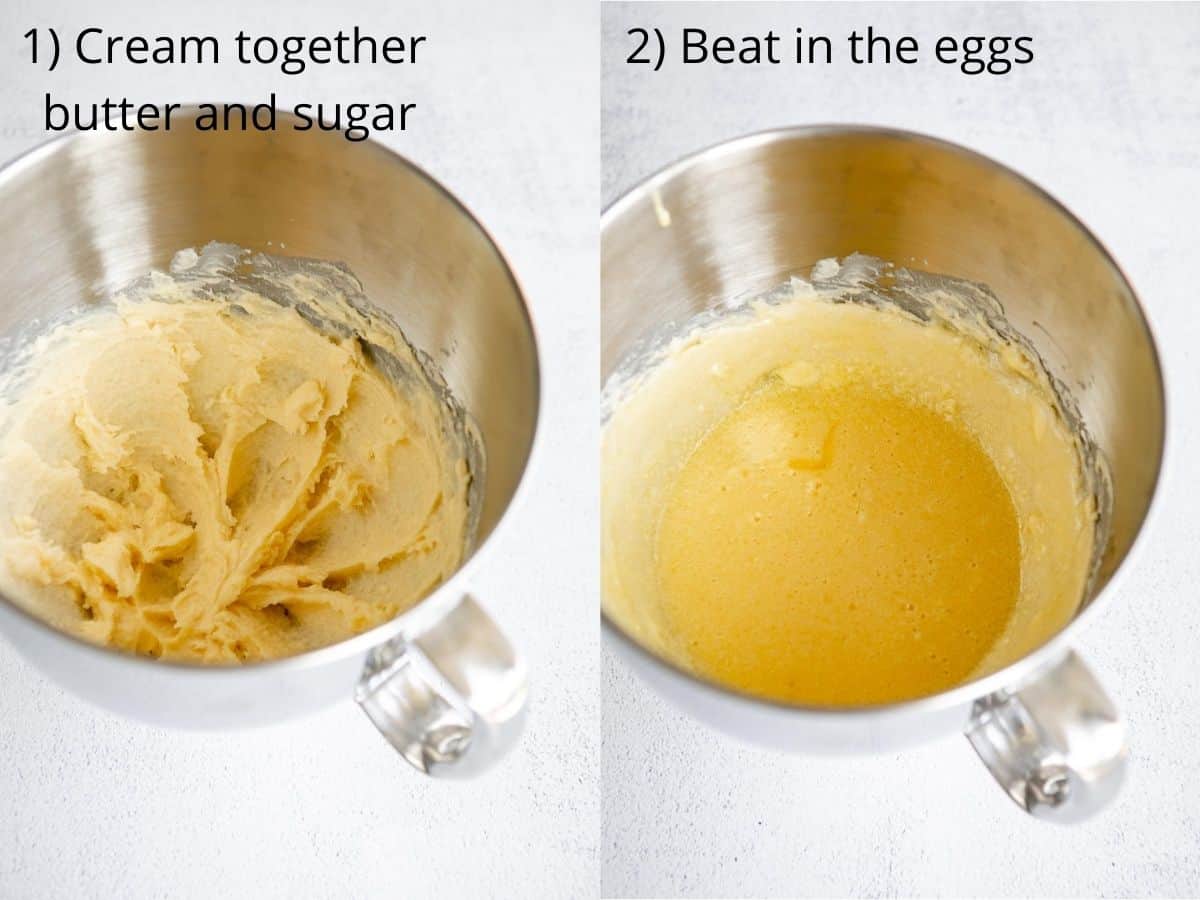 creaming together butter and sugar